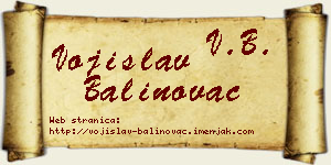 Vojislav Balinovac vizit kartica